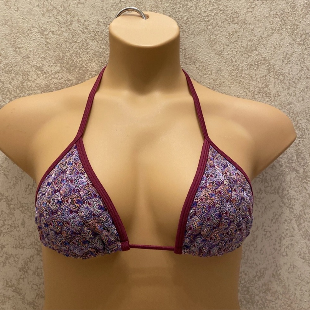 Xhilaration Multicolored Crocheted Paisley Bikini Top